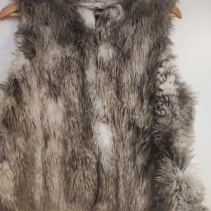 Grå pälsväst från The Limited - Säljer en snygg grå pälsväst från The Limited. Västen har en mjuk och fluffig yta med ett stilrent foder på insidan. Perfekt för att ge din outfit en extra touch av lyx.