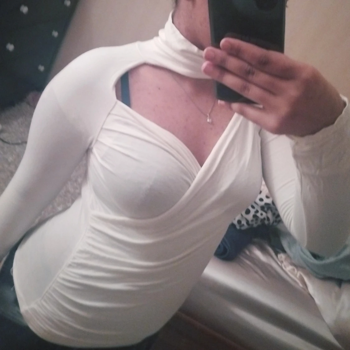 Vit långärmad topp - 2