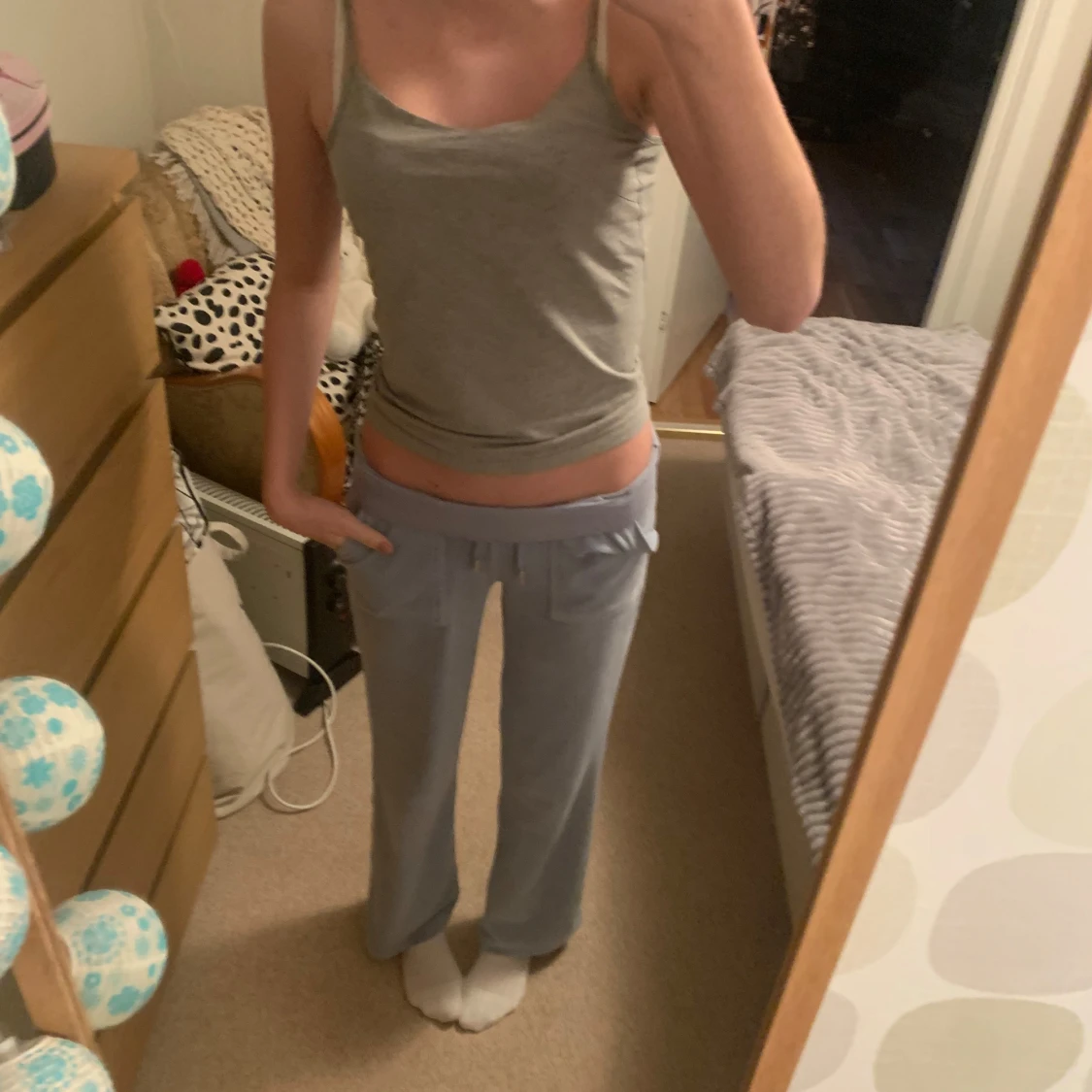 Blå mjukisbyxor💗