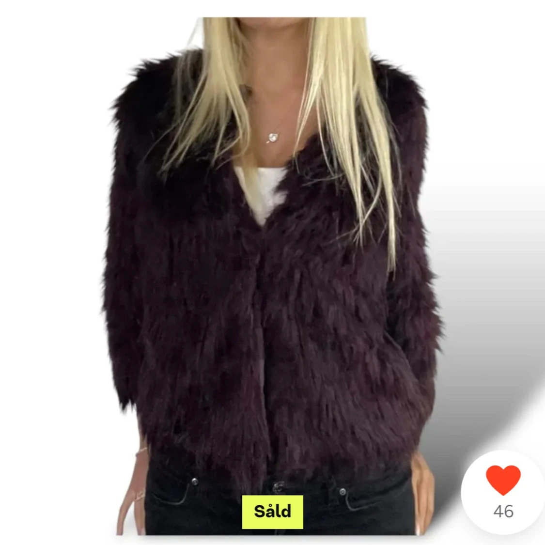 Vinröd pälsjacka - 91
