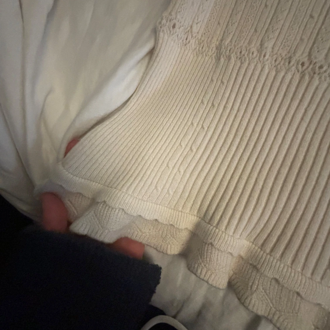 Beige stickad topp - 91