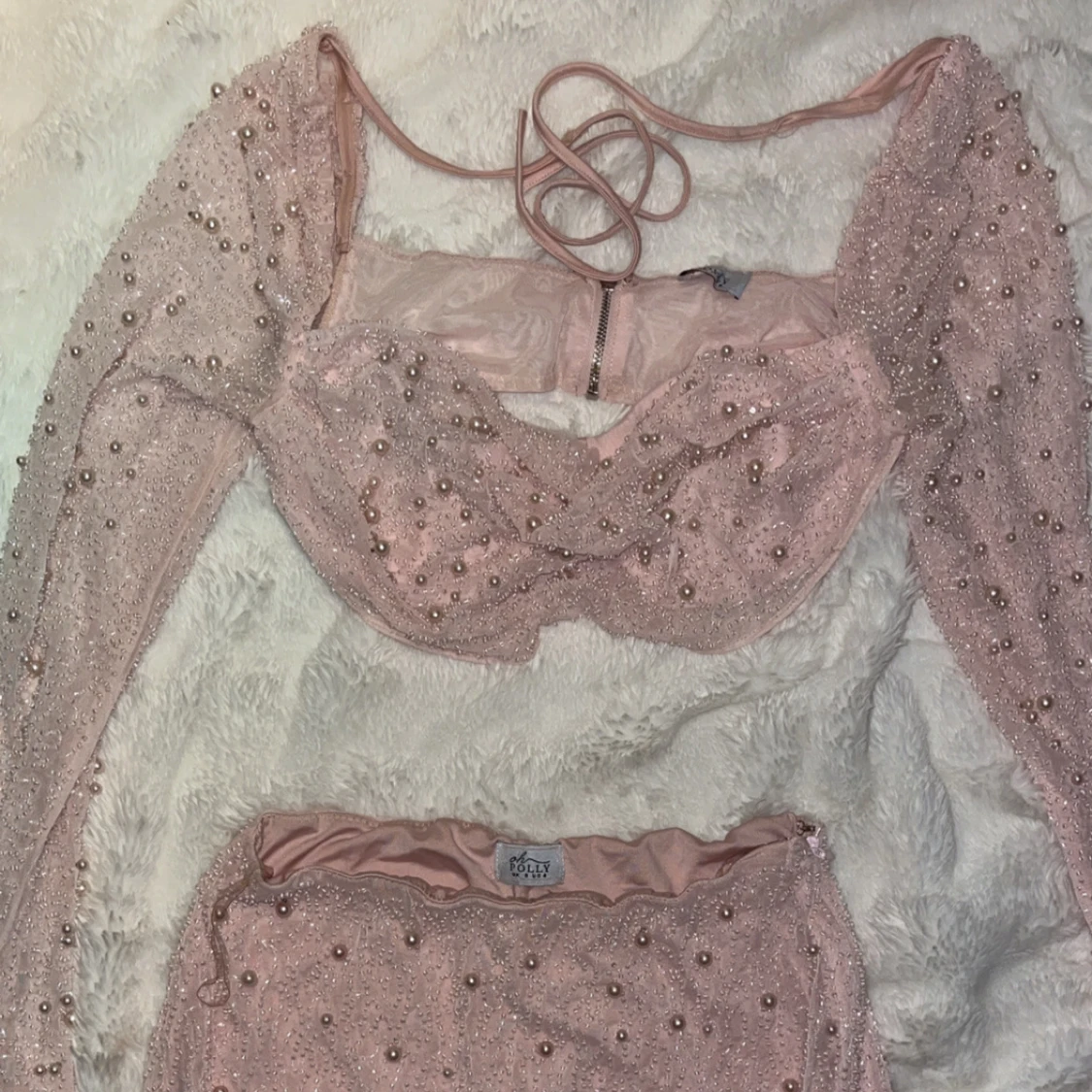 Rosa pärlbeströdd two piece från Oh polly - 92