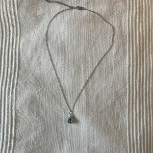 Silver halsband dragon claw  - Justerbar och rostfri stål// mörkblå pärla