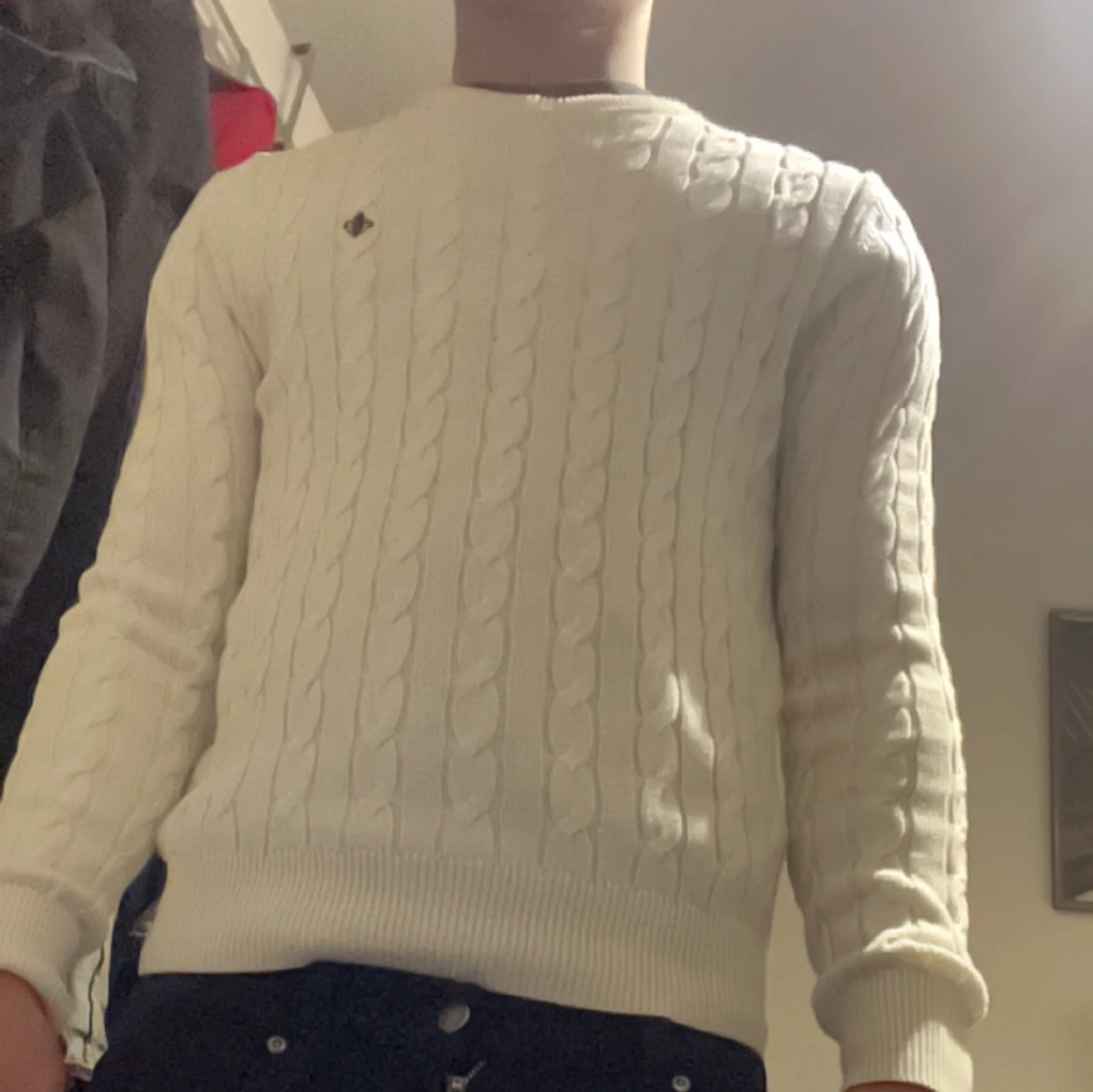 Vit stickad tröja från Morris - 2