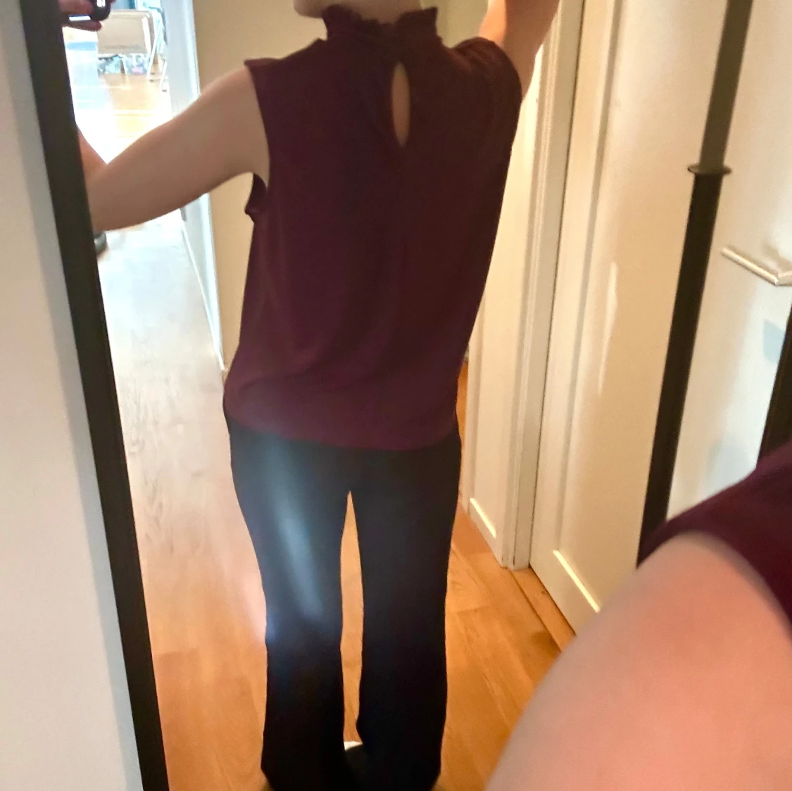 Vinröd ärmlös topp - 90