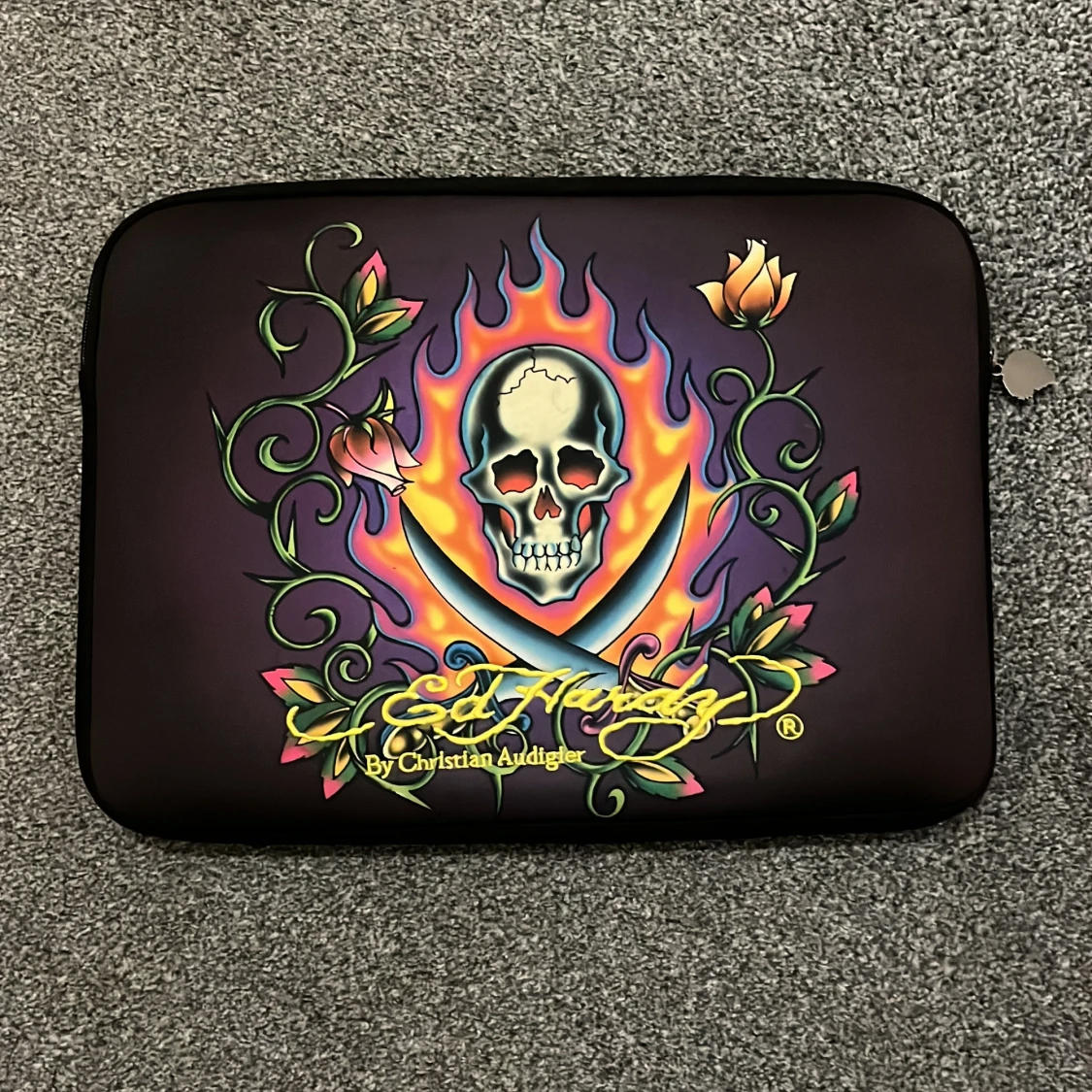 Vintage Svart datorväska från Ed Hardy