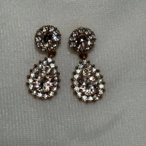 Lily & Rosé örhängen  - Eleganta örhängen med stora, glittrande stenar i droppform. De är omgivna av mindre stenar som ger extra glans och glamour. Perfekta för att lysa upp vilken outfit som helst. Aldrig använda. 