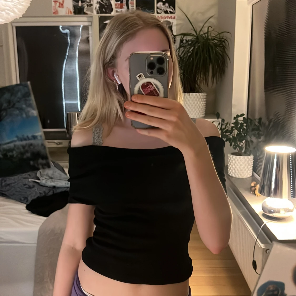 Svart offshoulder topp - 1