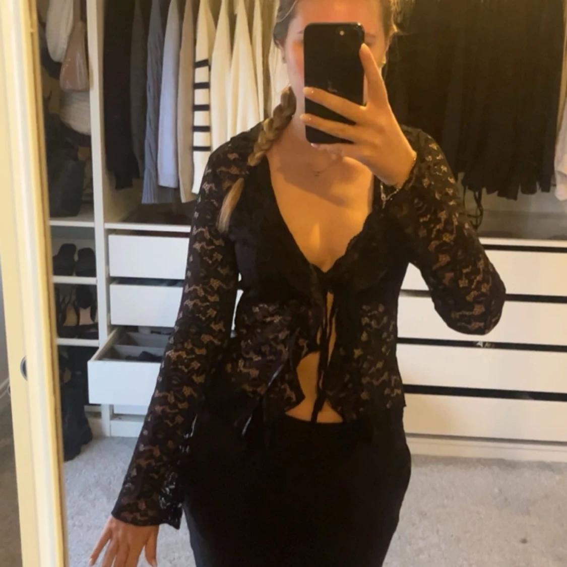 Svart spetstopp - 90