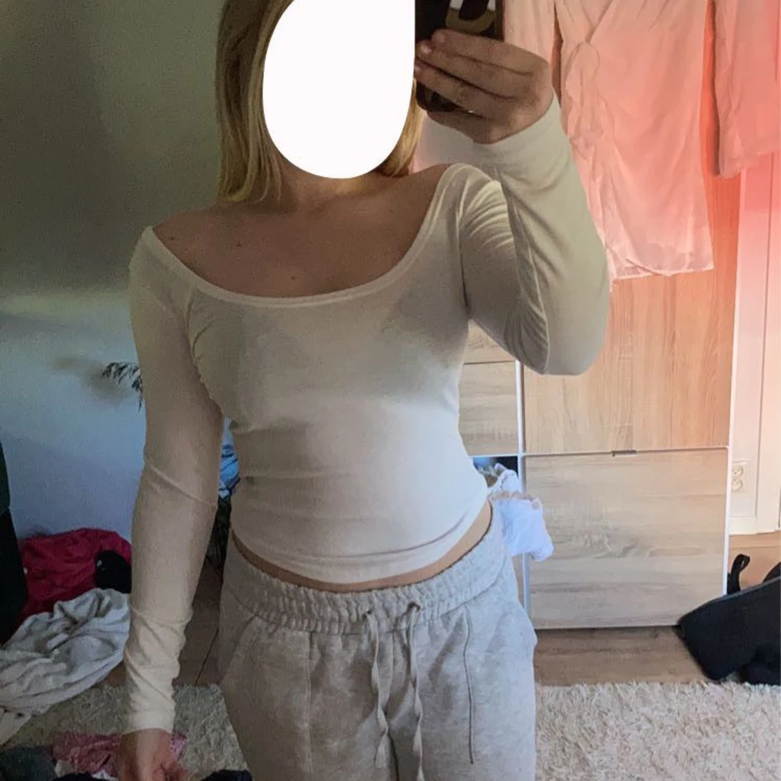 Långärmad vit topp - 90