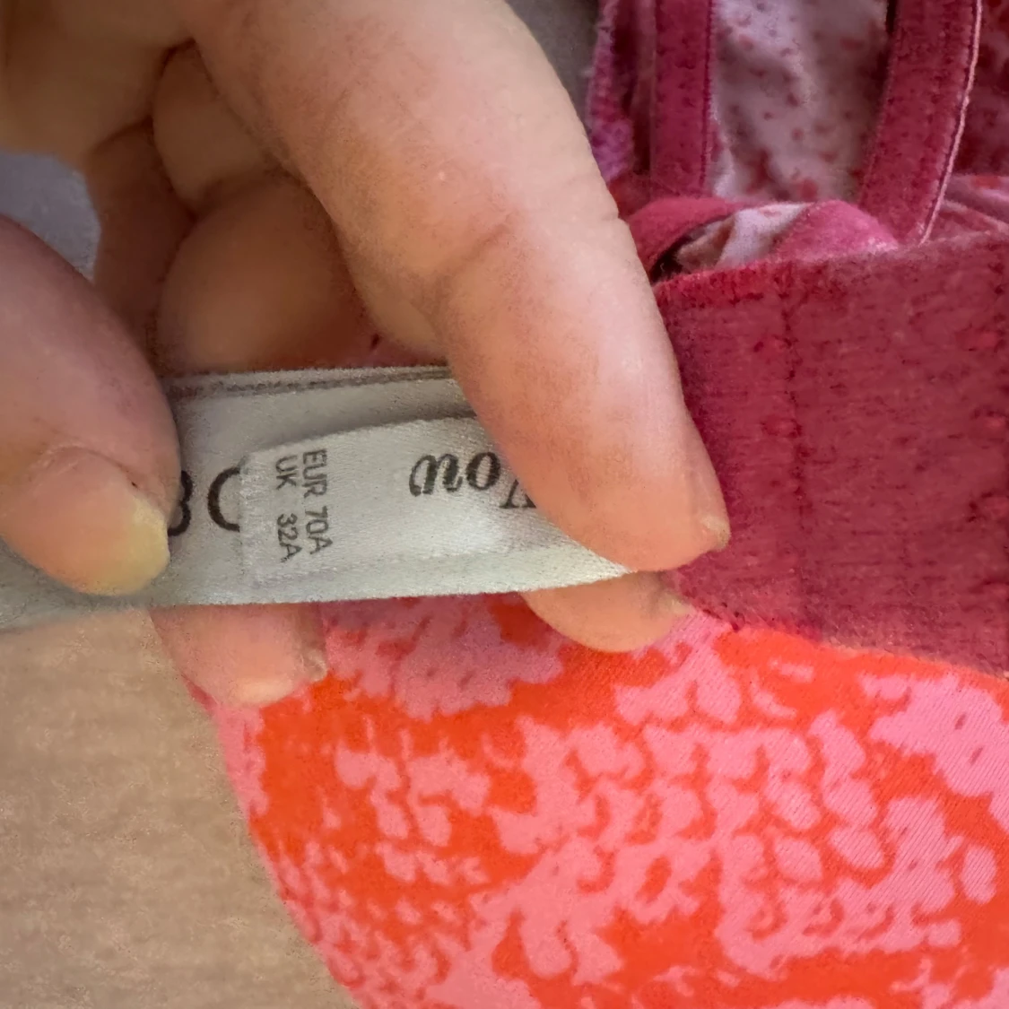 Rosa mönstrad bh från Lindex - 90