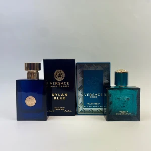 Versace bundle - Versace Eros 5ml & Dylan Blue 5ml  	•	(Versace Eros) Doftnoter av citron, grönt äpple, mynta, tonkaböna, vanilj, cederträ och vetiver. 	•	(Versace Dylan Blue) Bergamott, grapefrukt, vattennoter, svartpeppar, patchouli, mysk och tonkaböna.