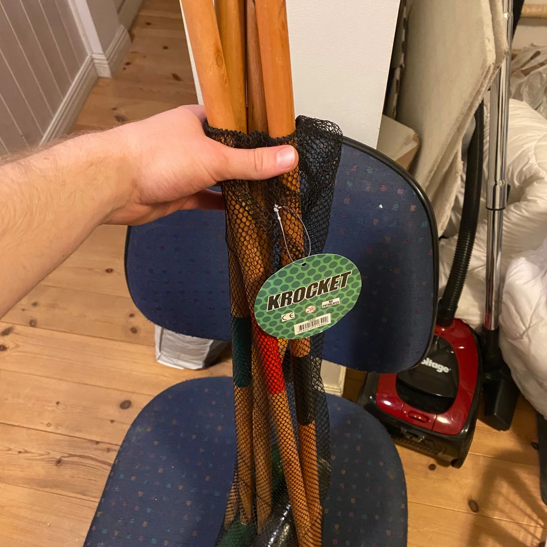Krocketset i nätpåse