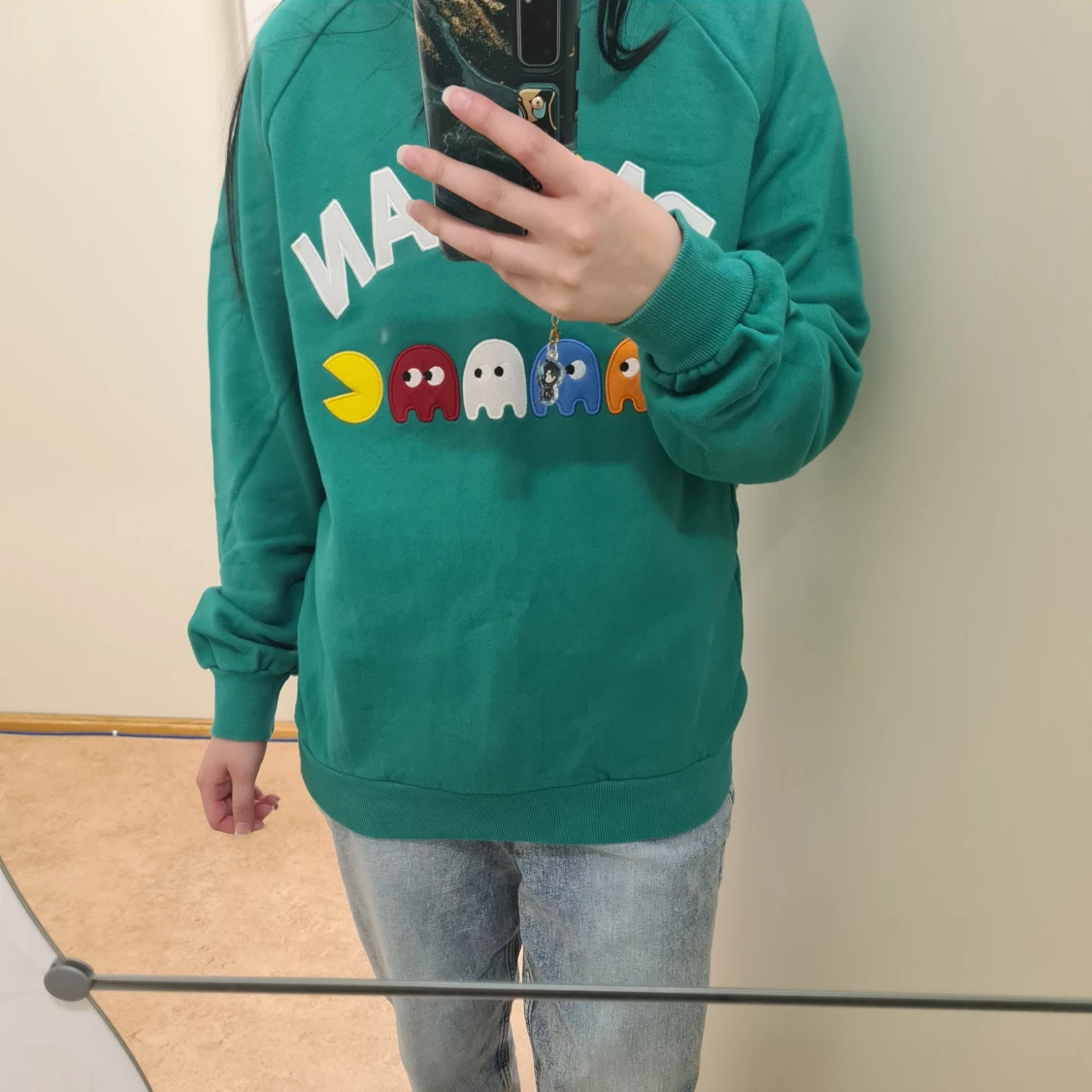 Grön Pac-Man sweatshirt från Korea - 90