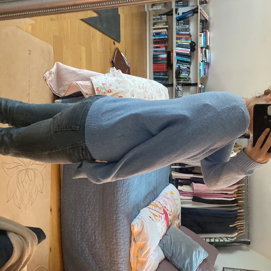 Ljusblå stickad tröja💕 - 90