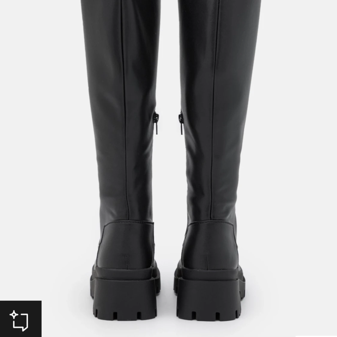 Svarta höga stövlar med dragkedja - 93
