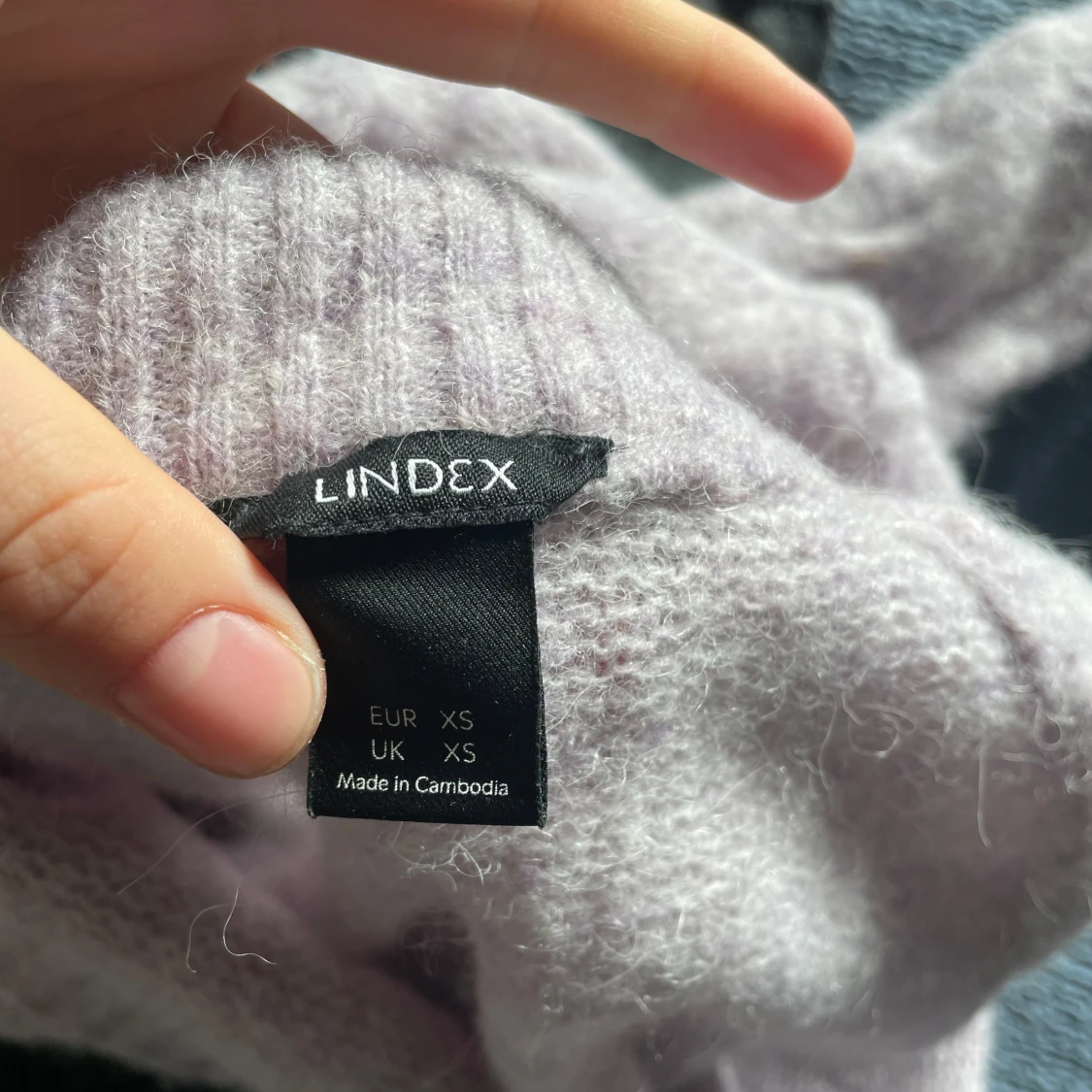 Stickad lila alpacka tröja  - 93