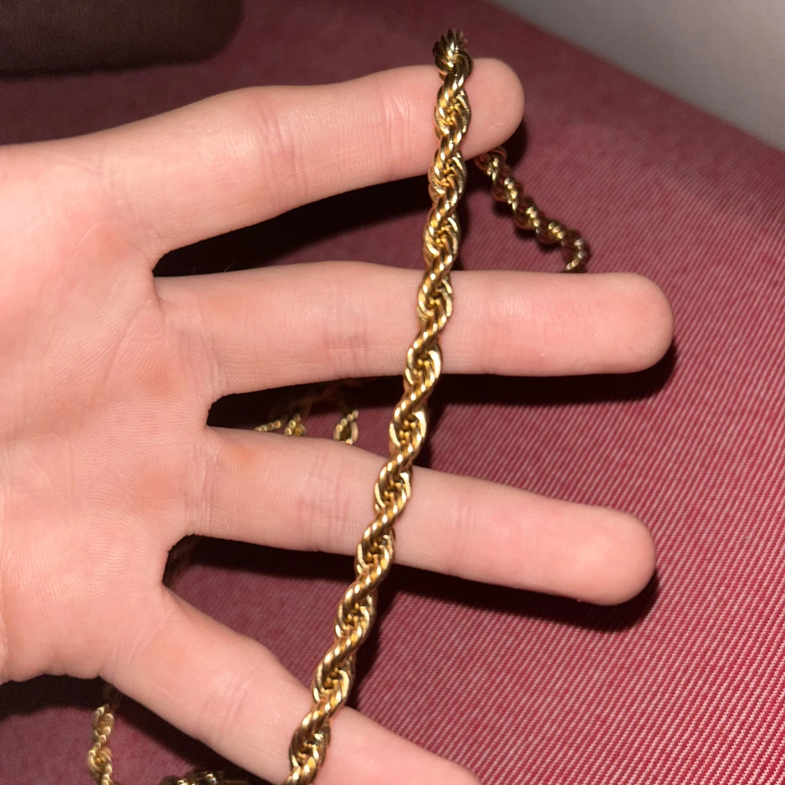 18k guldplaterat halsband 6mm rostfritt stål - 90