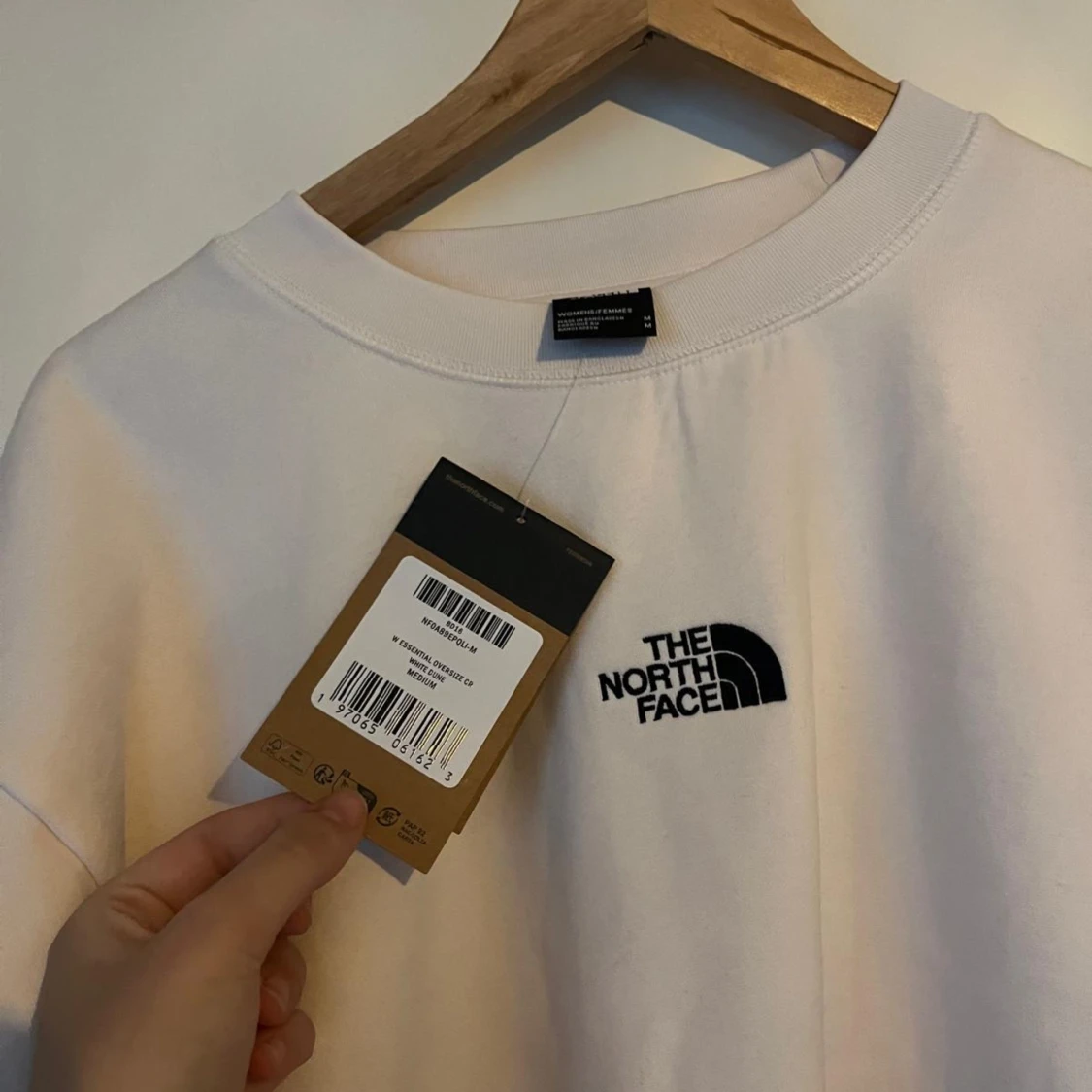 Vit the North Face sweatshirt i oversize modell - 90