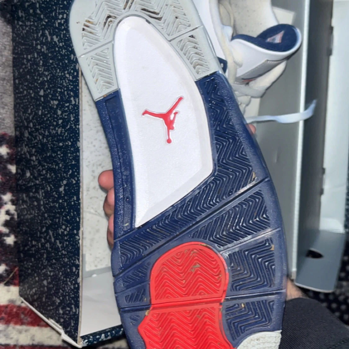 Nike Air Jordans i vitt och blått - 92