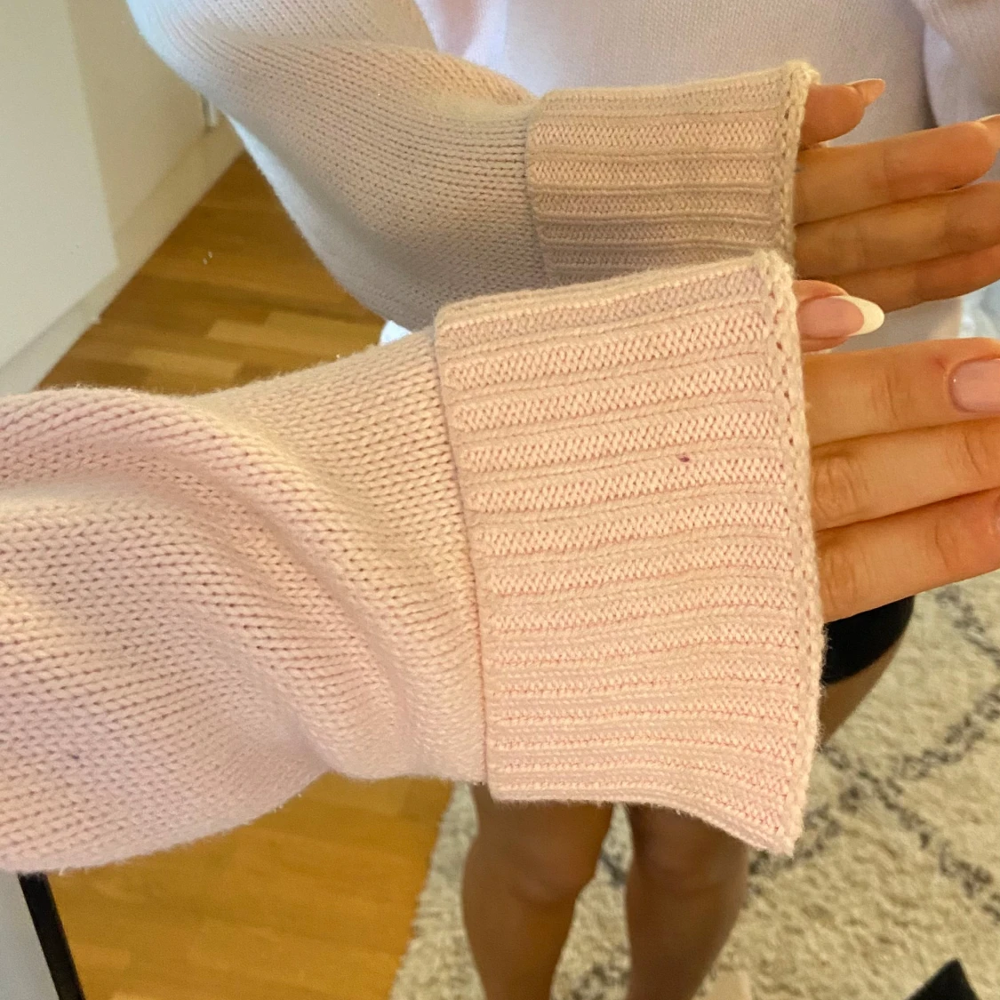 Ljusrosa stickad tröja - 92