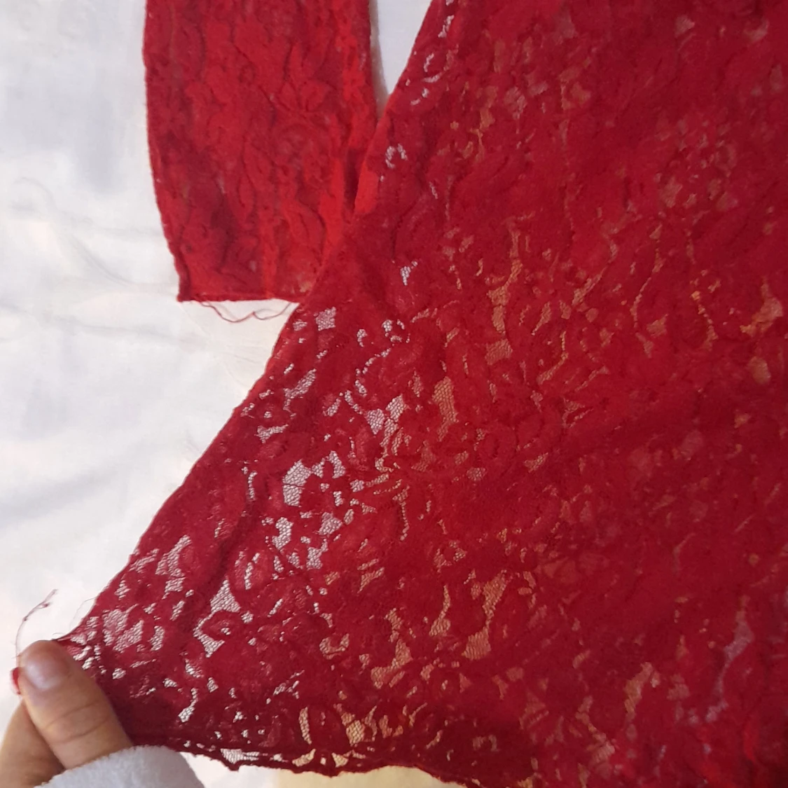 Röd spetsblus - 91