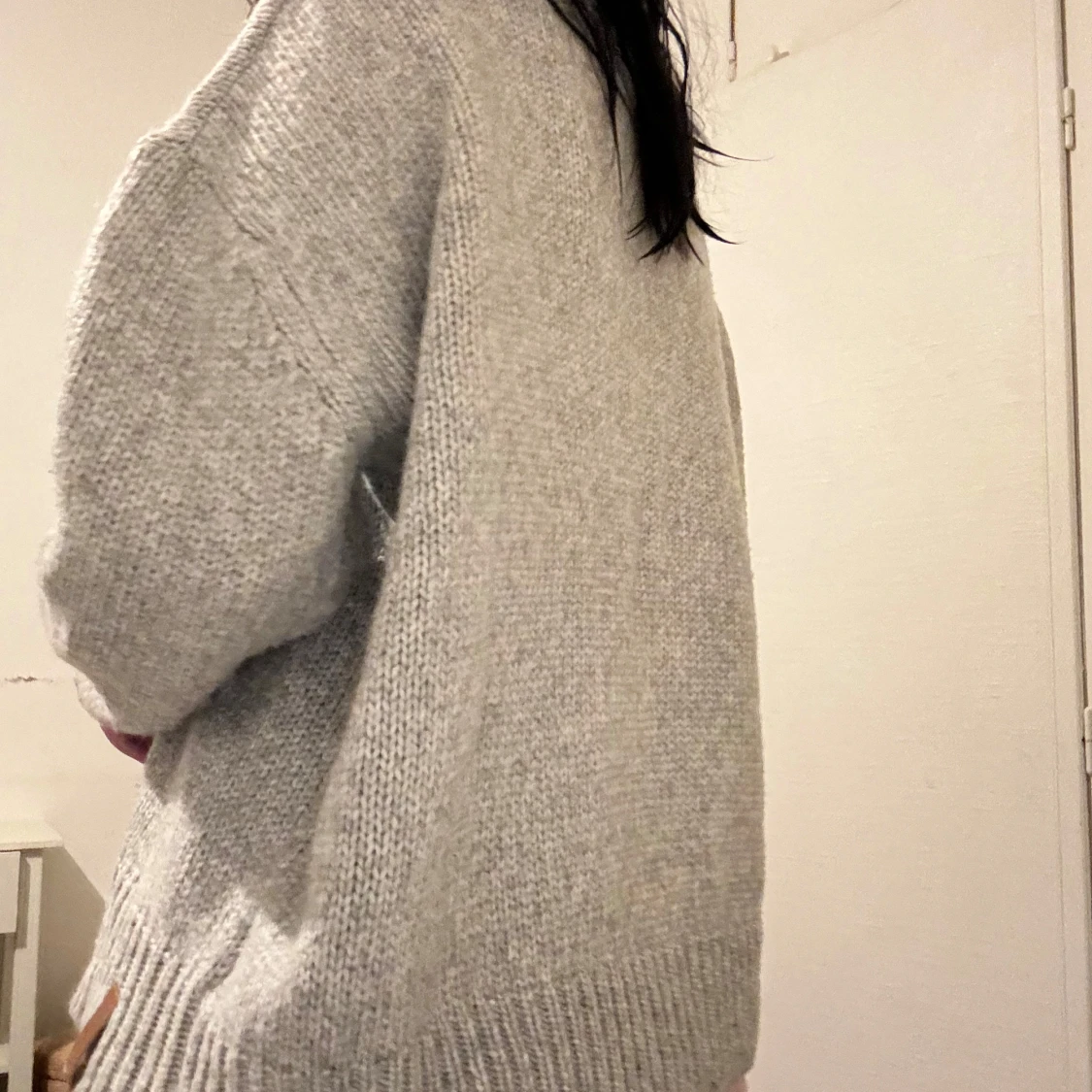 Grå stickad polotröja - 91
