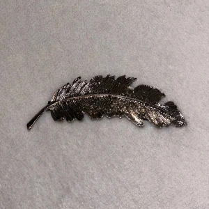 Silverfärgad fjäderformad hårklämma - Snygg silverfärgad hårklämma i form av en fjäder.  