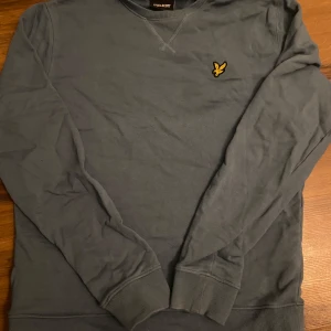 Blå tröja från Lyle & Scott - Säljer en snygg grå tröja från Lyle & Scott i bra skick. Den har en broderad gul logga på bröstet och är perfekt för både vardag och fest. Tröjan är långärmad och gjord i ett mjukt material som känns skönt mot huden. Passar perfekt till jeans eller chinos! Storlek S men passar även XS. Öppen för pris förslag!
