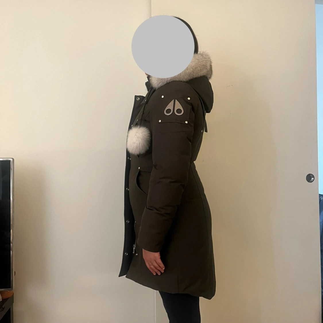 Grön parkajacka med pälskrage - 91