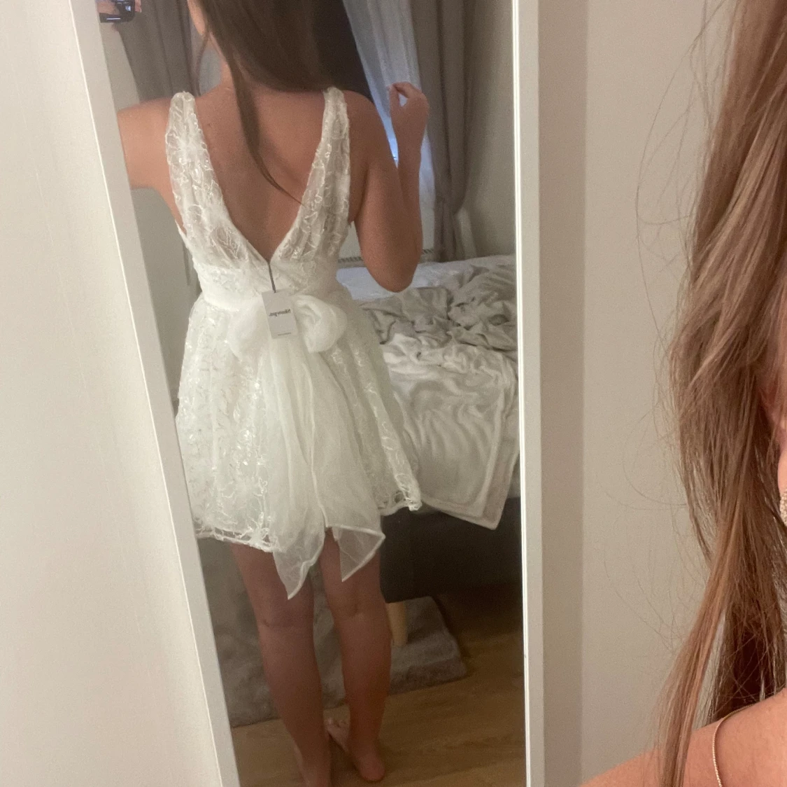 Vit kort klänning - 90