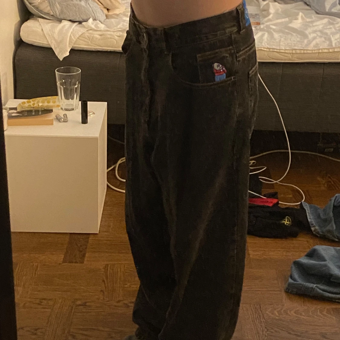 Svarta Big Boys skate emo drain y2k