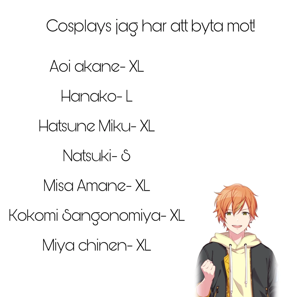 Söker cosplays att köpa/byta - 90