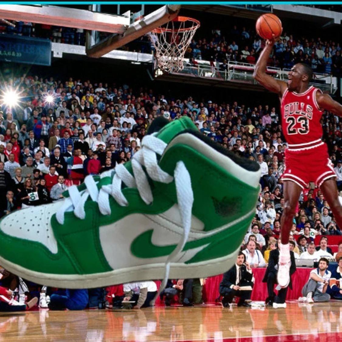 Grön vit Air Jordan  - 1