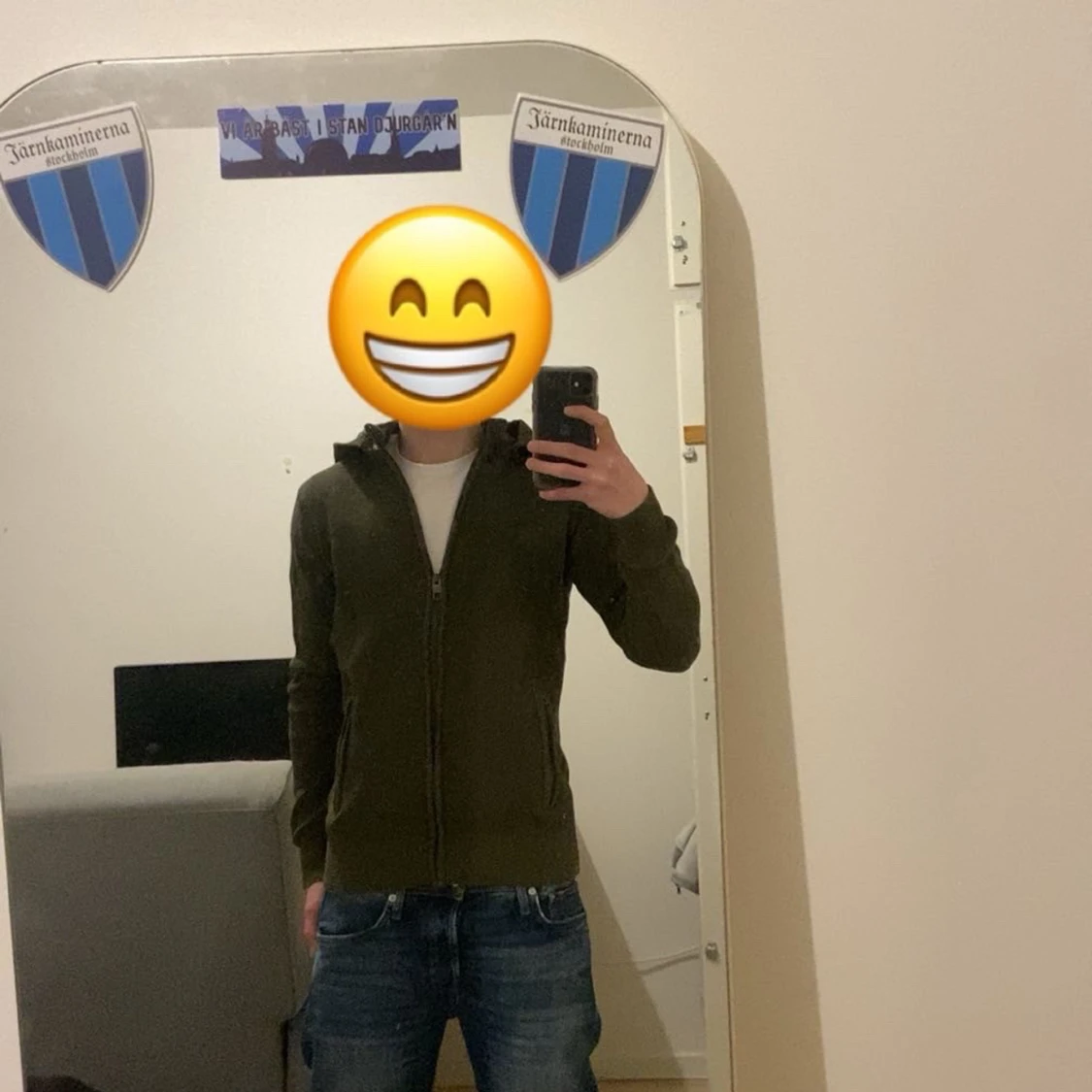 Olivgrön cardigan från Indicode S - 1