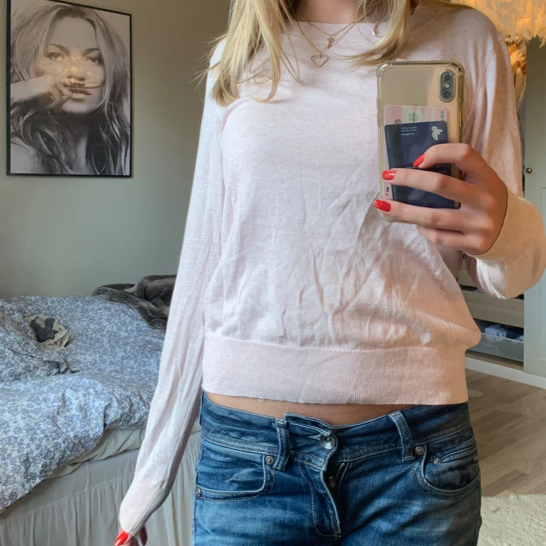 Ljusrosa långärmad tröja