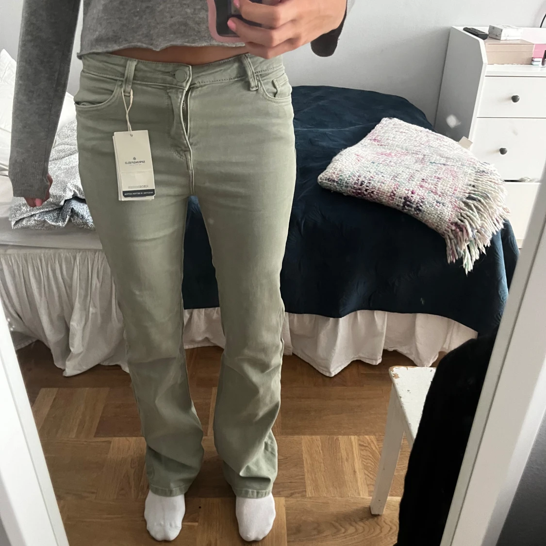 Ljus gröna flare jeans💚 - 91