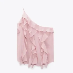 Rosa volangtopp - Fin topp från zara, endast använd 2 gånger! Säljer då den inte kommer till användning🌷