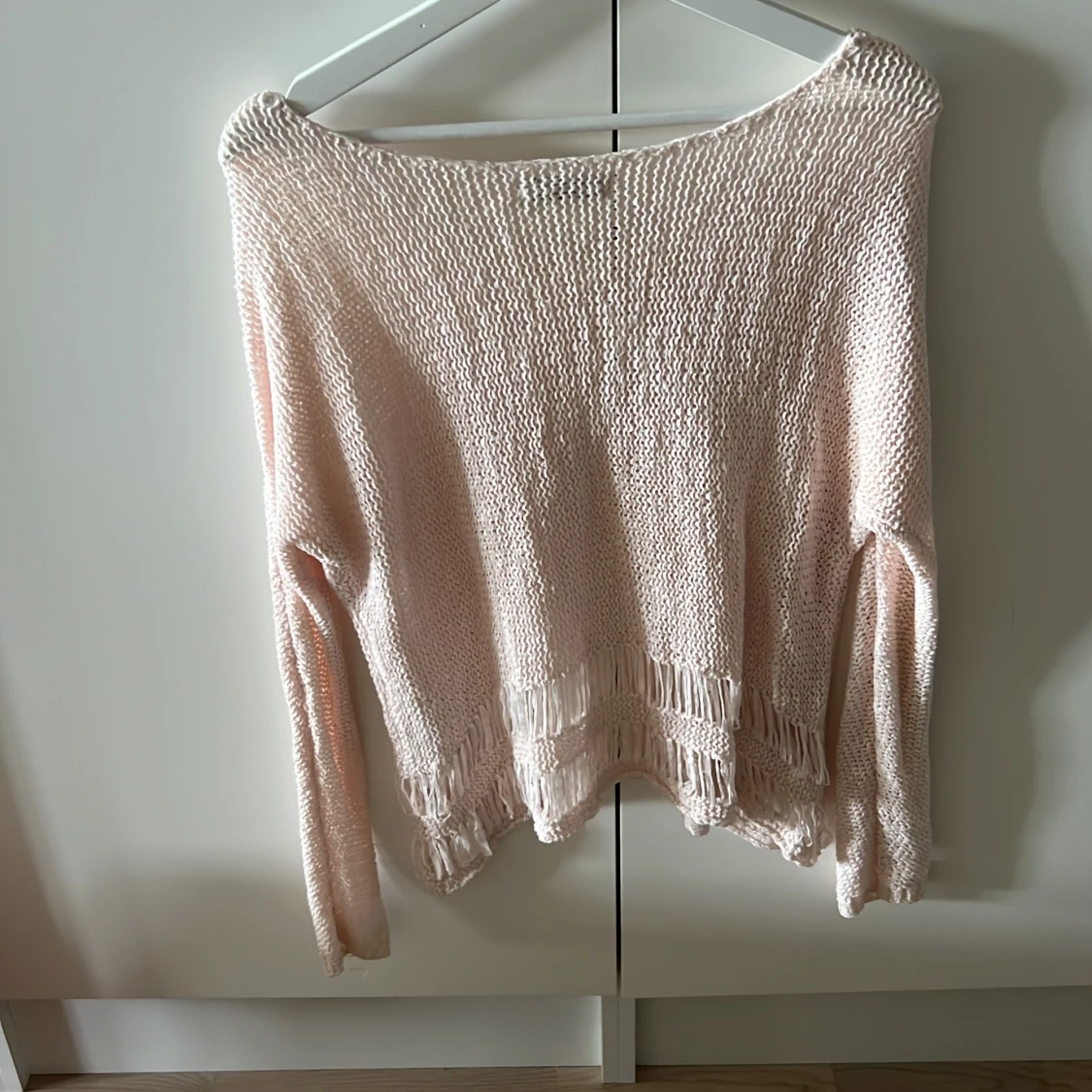 Ljusrosa stickad tröja - 90