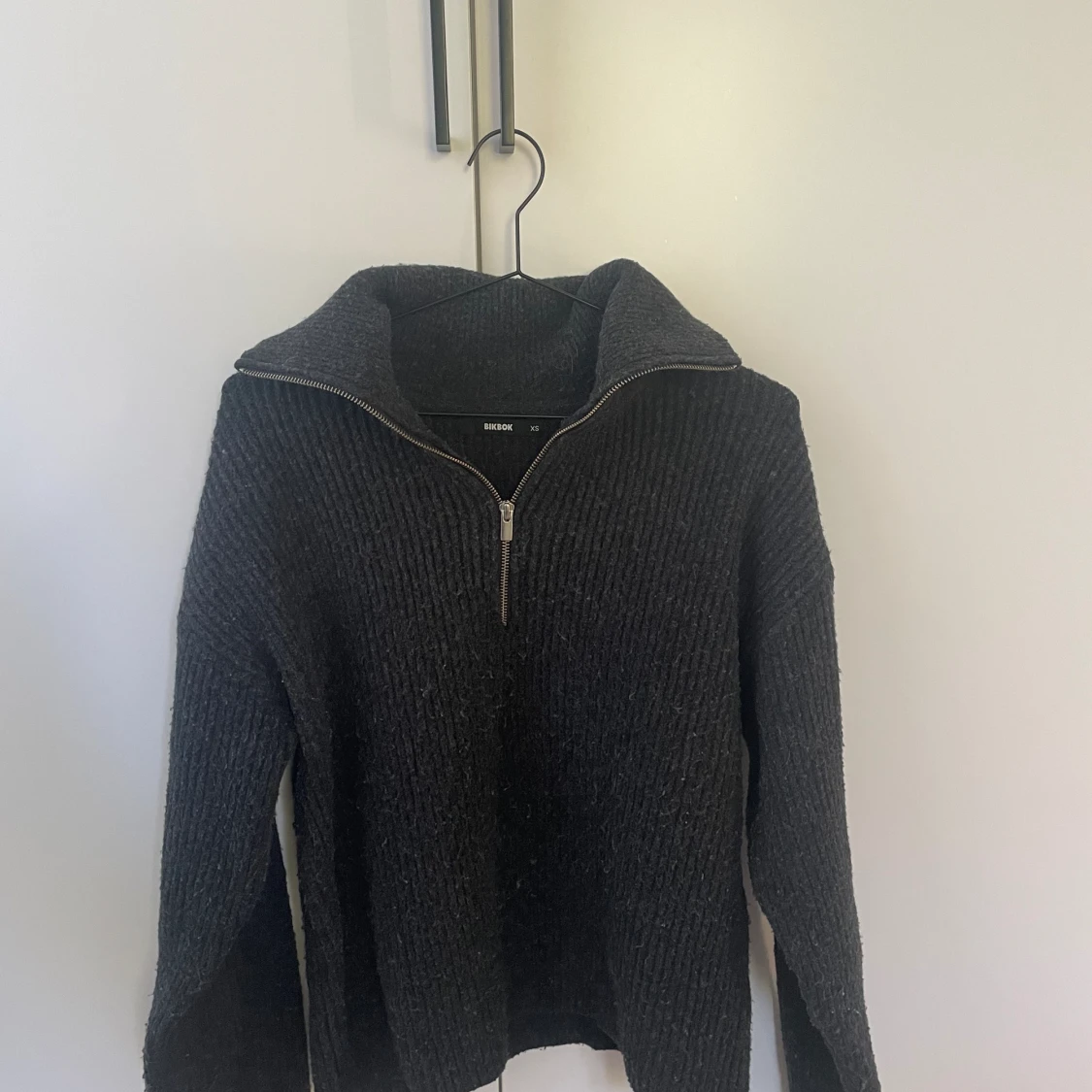 Stickad halv zip tröja 