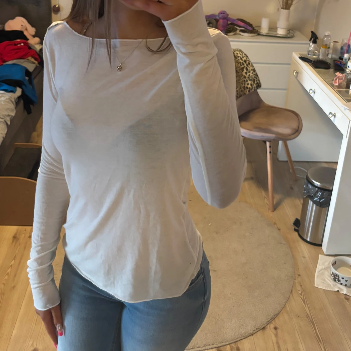 Vit långärmad topp