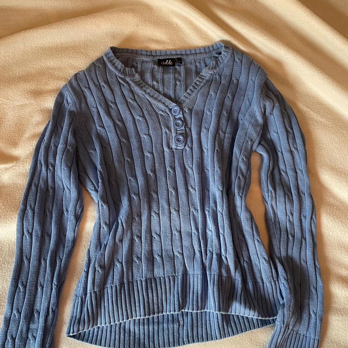 Blå stickad tröja från Isolde - 4