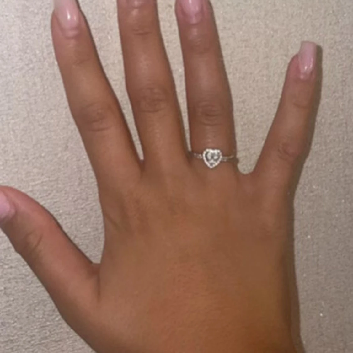 Pandoraring med hjärtformad sten (äkta) - 4