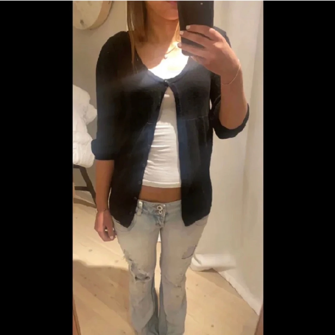 Trekvartsärmad kofta