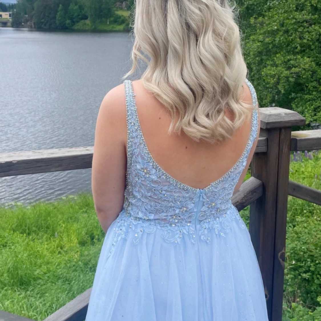 Ljusblå balklänning  - 90