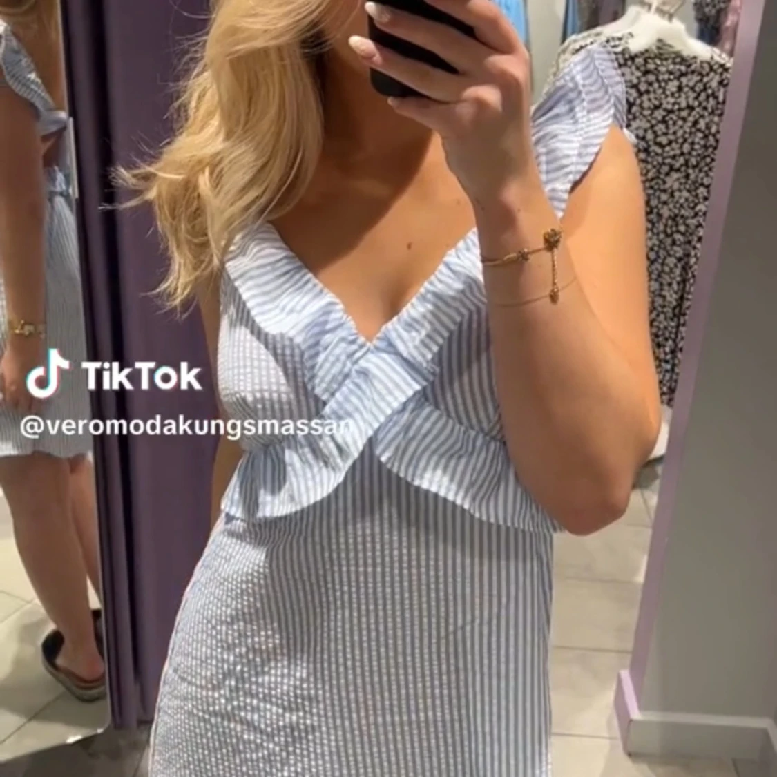 randig klänning - 90