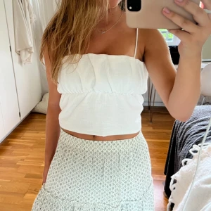 Vit topp - Superfin vit topp med smala band! Helt oanvänd med prislappen kvar. Helt slutsåld och köptes på zara i början av sommaren för 329kr❣️❣️