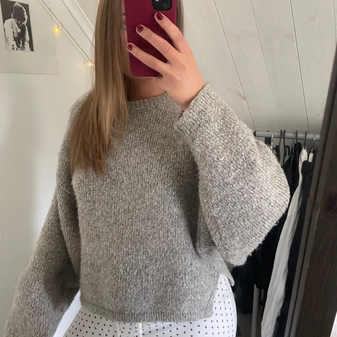 Grå stickad tröja från Ganni