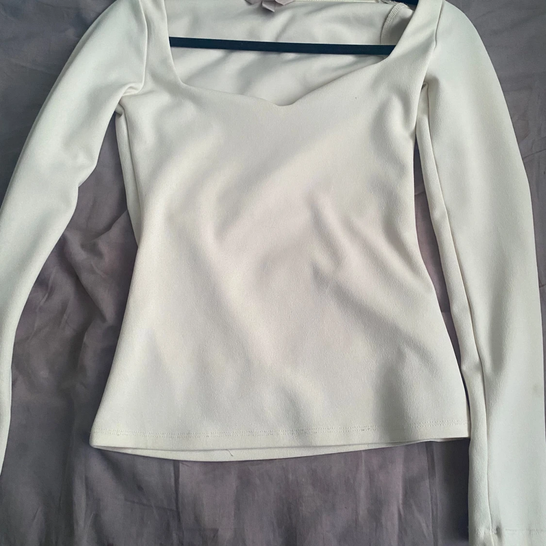 Vit långärmad topp - 1