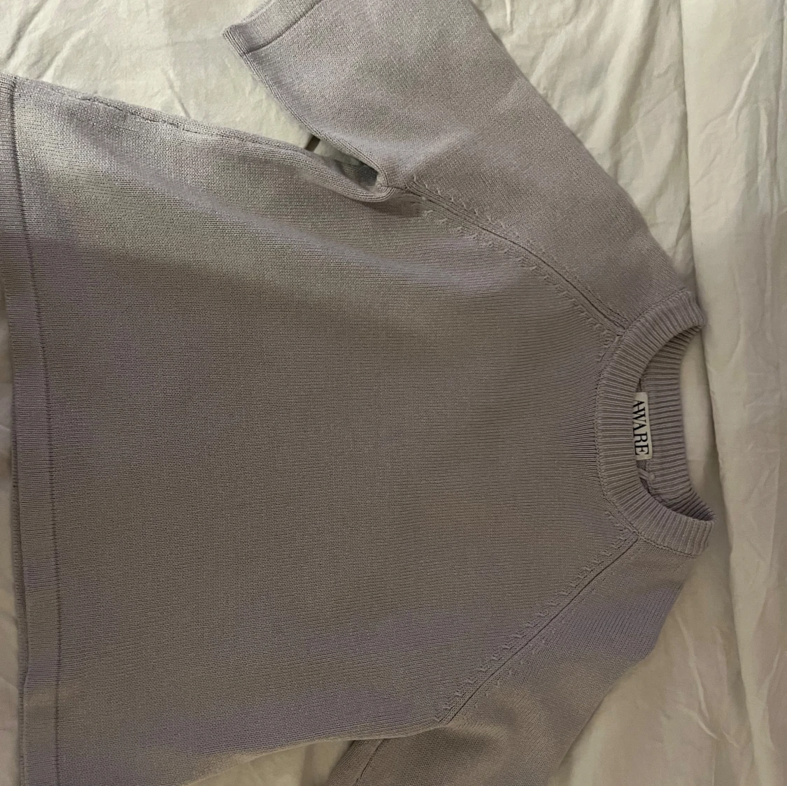 Kortärmad stickad tröja - 2